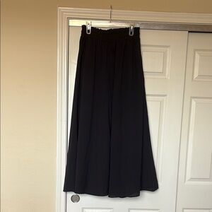 Sheer Black Wide-Leg Pants/ swimsuit cover